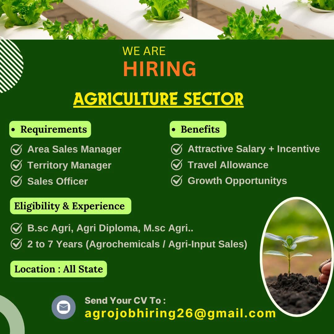 JOB FOR AGRICULTURE STUDENT 